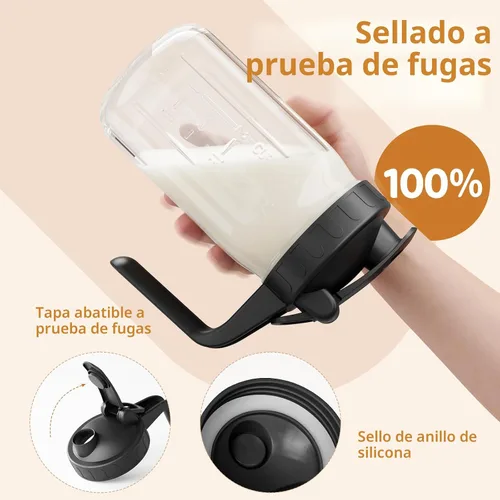 Vista 4 de Jarra de leche materna, tarro Mason de 32 onzas, tarro de boca ancha con tapa abatible verde y boquilla de vertido, sello hermético resistente