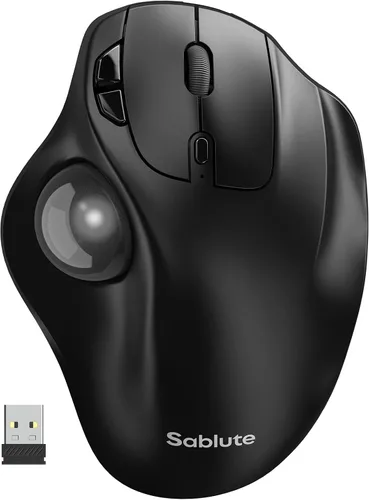 Vista 9 de SABLUTE MAM2 - Ratón inalámbrico de Trackball con DPI de 5 niveles, mouse ergonómico inalámbrico 2.4G Plug-and-Play para 3 dispositivos