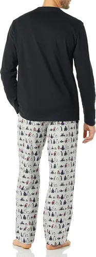 Vista 4 de Tienda Essentials Conjunto de pijama de franela para hombre (disponible en tallas grandes y altas)