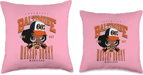 Vista 3 de Bold Graphics for Baltimore Lovers Throw Pillow