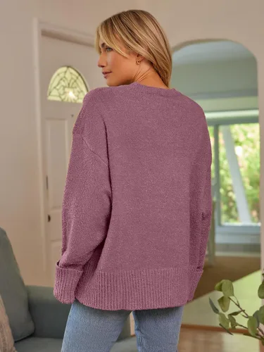 Vista 98 de LILLUSORY - Suéteres sin botones grandes para mujer, suéter mullido, grueso y cálido