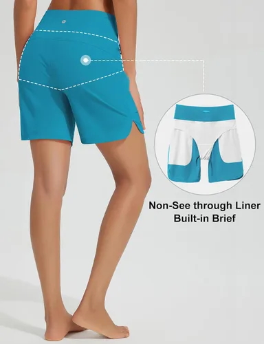 Vista 47 de baleaf Traje de baño de cintura alta de 3, 5, 7, 9 pulgadas, para mujer, de secado rápido, con bolsillos
