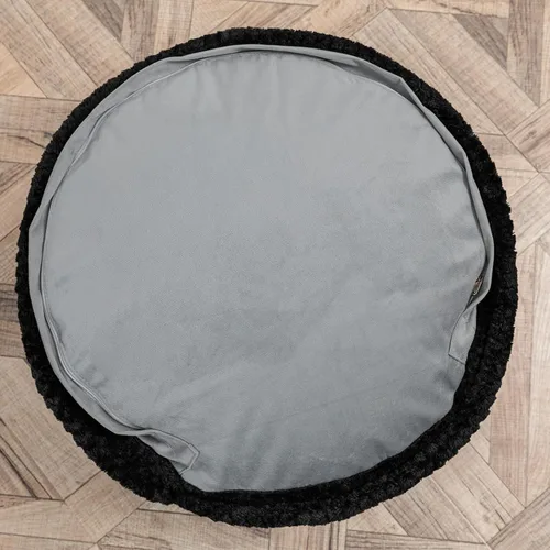 Vista 11 de Asuprui Puf Otomano Redondo Sin Relleno Puf Otomano Sin Relleno Reposapiés de Piel Sintética Suave 20x20x12 Pulgadas Silla Mullida Puf de Suelo