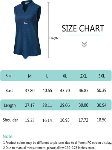 Vista 4 de MISS FORTUNE Women's Polo Shirts, Golf V-Neck Workout Tops, Moisture Wicking Ladies Golf Shirt Loose Fit for Tennis Yoga