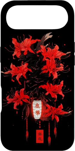 Vista 27 de iPhone 16 Red Spider Lily Funda de anime de manga estética japonesa japonesa