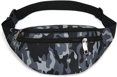 Vista 14 de Riñonera para hombres y mujeres, de moda e impermeable con cinturón ajustable, bolsas de riñonera casuales para correr, deportes, viajes. beige