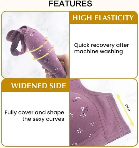 Vista 5 de Daisy Bra for Seniors, Front Snap Closure Bras, Front Snaps Daisy Bras for Older Women