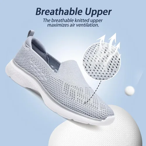 Vista 3 de Zuwoigo Zapatos deportivos casuales para mujer para caminar y correr, transpirables, para entrenamiento, gimnasio, trabajo