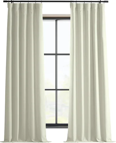 Vista 4 de HPD Half Price Drapes Cortinas italianas de lino sintético de 84 pulgadas de largo, cortinas de oscurecimiento para dormitorio y sala de estar, 50 x
