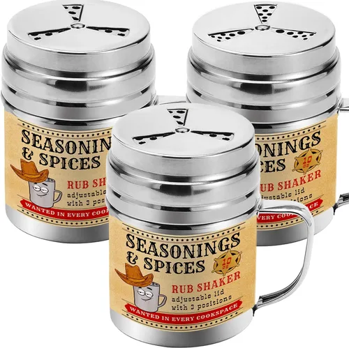 Vista 8 de CUSINIUM Coctelera de especias de condimentos de 10 onzas, coctelera para barbacoa en seco, draga de cocina con tapa y mango ajustables