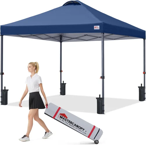 Vista 10 de MASTERCANOPY Tienda de campaña desplegable duradera de 8 x 8 con bolsa Blanco