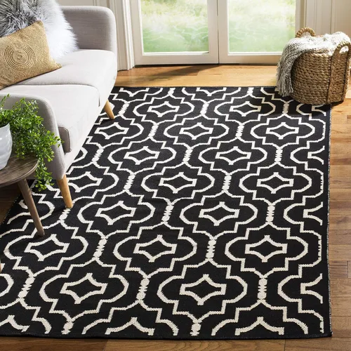 Vista 10 de SAFAVIEH Colección Montauk - Alfombra de pasillo, 2 pies 3 pulgadas x 7 pies, color negro y marfil, algodón hecho a mano, ideal para zonas de alto