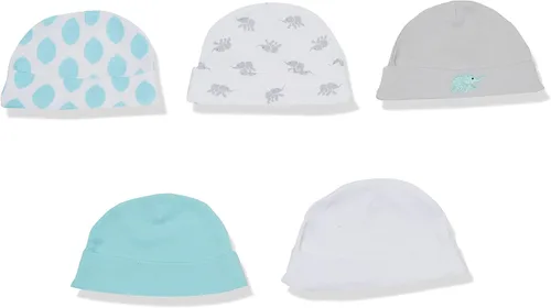 Vista 2 de Luvable Friends Baby Girls' Cotton Caps and Scratch Mittens