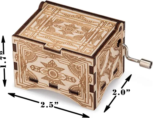 Vista 3 de TheLaser'sEdge, Caja de música vintage personalizable, madera grabada con láser (personalizada, no puede ayudar a enamorarse) A Keepsake as Gifts