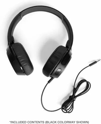 Vista 4 de Skullcandy Riff - Auriculares con cable, convenientes para viajar con enchufe de 0.138 in, micrófono integrado, diseño plegable, ligero, cómodo