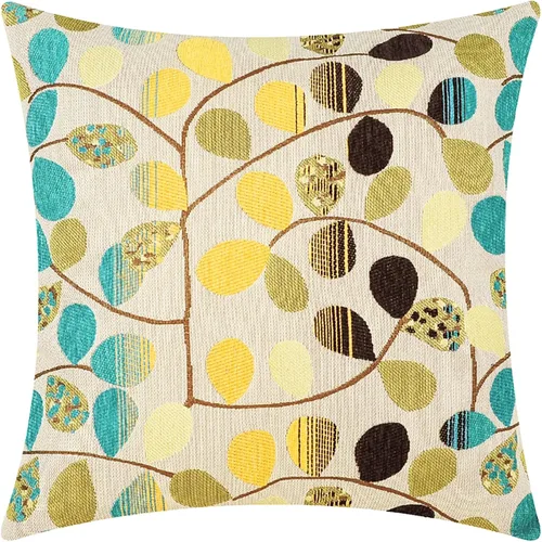 Vista 15 de CaliTime Funda de cojín para sofá, decoración del hogar, felpilla de lujo con hojas bonitas de ambos lados, 18 x 18 pulgadas, color azul crudo