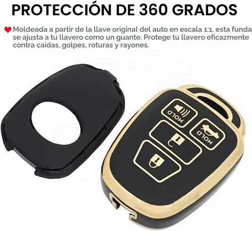 Vista 3 de Funda para llavero Toyota con llavero de TPU suave protector de llave de coche compatible con Camry Corolla RAV4 Highlander Avalon Corolla iM Venza