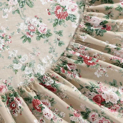 Vista 4 de Laura Ashley - Sábanas tamaño King, juego de ropa de cama de percal de algodón, ligeras y transpirables para decoración del hogar