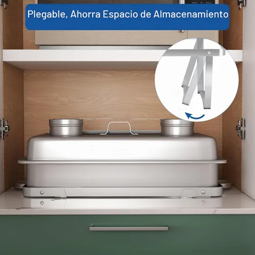 Vista 4 de HARDURA - Juego de platos para bufé, 4 paquetes, 9.5 cuartos de galón Plateado
