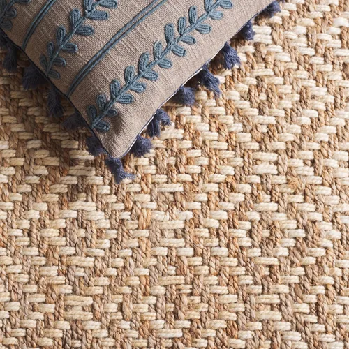 Vista 5 de SAFAVIEH Natural Fiber Collection - Alfombra decorativa de 2 x 3 pies, marfil y natural, yute hecho a mano, ideal para zonas de alto tráfico