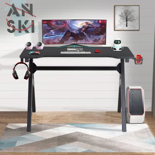 Vista 2 de FDW Escritorio para computadora, escritorio para videojuegos, mesa de computadora para estudiantes, escritorio de oficina, mesa de estación