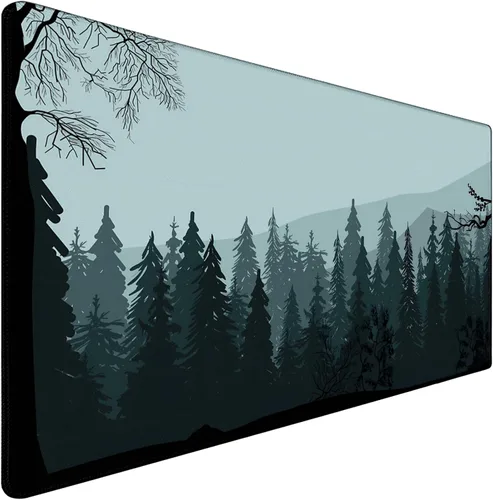 Vista 8 de Alfombrilla de mouse grande para juegos con bordes cosidos extendidos, (31.5 x 15.7 pulgadas), base de goma natural antideslizante duradera