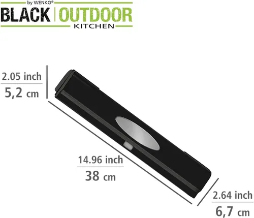 Vista 4 de WENKO Organización y almacenamiento de papel de aluminio recargable, dispensador de papel de aluminio y plástico con cortador deslizante