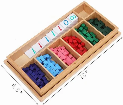 Vista 4 de Kghios Juguetes de matemáticas Montessori Materiales Fracción decimal