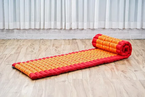 Vista 8 de Leewadee - Colchón de piso plegable - Futón japonés enrollable -Alfombra de tatami triple pliegue - Cama de piso para invitados - Colchón de camping