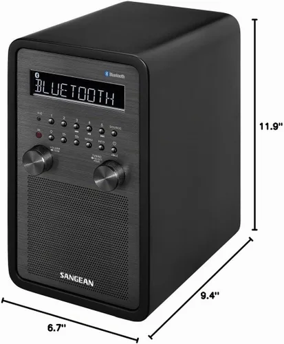 Vista 4 de SANGEAN WR-50 AM/FM-RBDS/Bluetooth Madera Gabinete Mesa Top Radio Negro