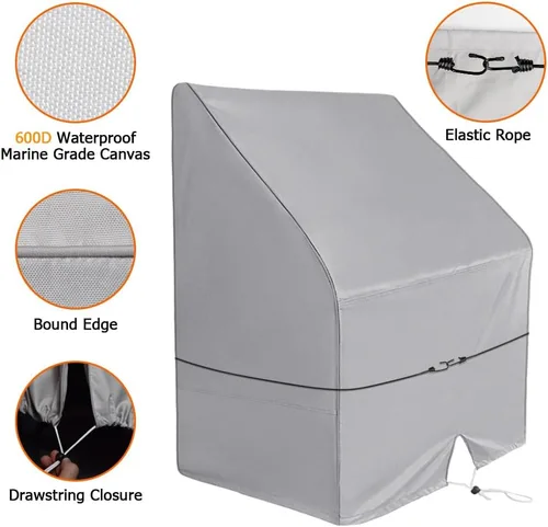 Vista 2 de iCOVER Funda para Consola Central de Barco de Servicio Pesado 600D Impermeable Lona Marina para Carolina Skiff, Boston Whaler, Mako, Excel Bay Pro