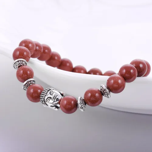 Vista 4 de Joya brazalete con gemas redondas de 8 mm, brazalete para los chacras, regalo de cumpleaños