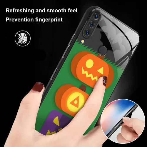 Vista 4 de DINGK Funda compatible con Huawei P30 Lite de vidrio templado transparente + funda de TPU antiarañazos a prueba de golpes, carcasa protectora