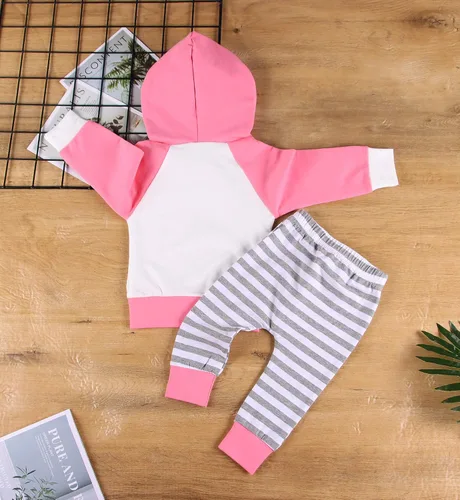Vista 3 de Conjunto de sudadera con capucha de manga larga para bebés y niñas, 18-24 meses