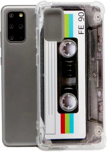Vista 4 de FAteam - Funda para Galaxy S20 Plus con esquinas reforzadas, TPU suave parachoques retro cassette cinta compatible con Samsung Galaxy S20+