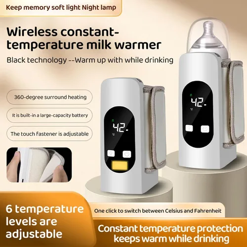 Vista 9 de Calentador de biberones de temperatura constante multifuncional recargable calentador de botellas eléctrico para salidas