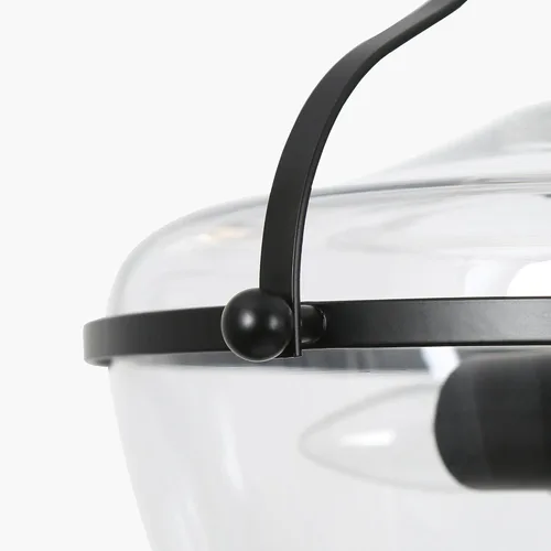 Vista 5 de ZEVNI Candelabro negro de 3 luces, lámpara moderna de mediados de siglo, lámpara colgante de cristal de campana grande para comedor, 14 pulgadas