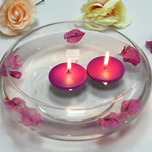 Vista 4 de Velas flotantes moradas de 2 1/4 pulgadas