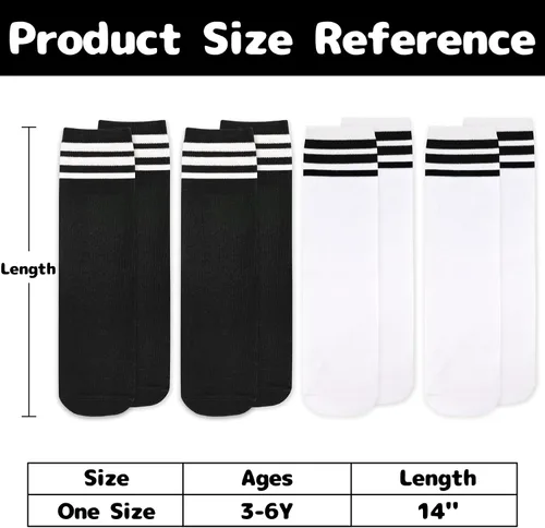 Vista 6 de Olreco Paquete de 4 calcetines de fútbol para niños, calcetines de fútbol para jóvenes, calcetines de fútbol para niños y niñas, calcetines