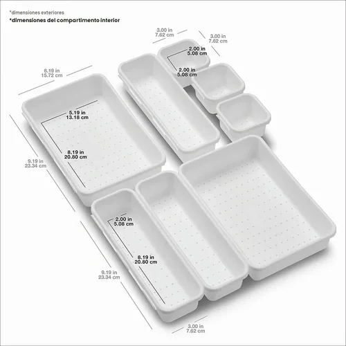 Vista 7 de Madesmart Paquete de compartimentos con enclavamiento, blanco, 8 piezas