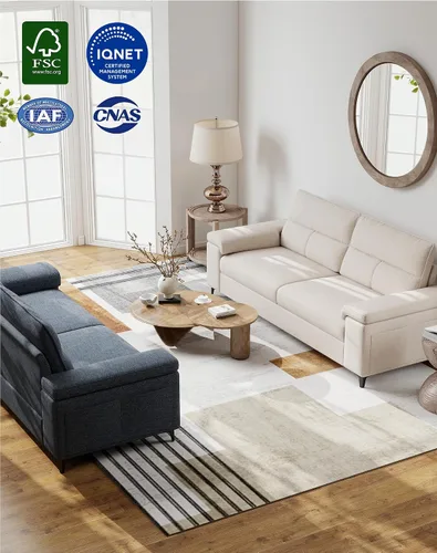 Vista 9 de Upvilla Sofás modernos de 88.97 pulgadas para sala de estar, sofá de asiento profundo con cojín de 8 pulgadas, cómodo sofá biplaza de felpilla de 2