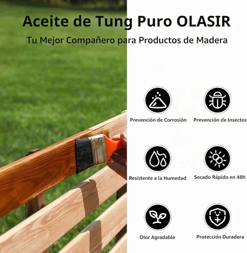 Vista 3 de Aceite de Tung puro 100% natural de 1 galón para acabado de madera