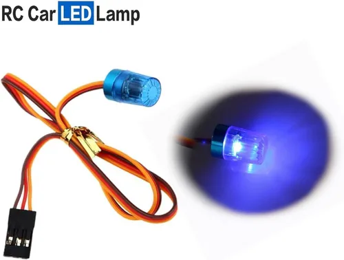 Vista 5 de 2 luces LED ultra brillantes de policía, lámpara estroboscópica de flash giratorio, 5 modos para 1/8 1/10 1/14 RC coche extinción de incendios