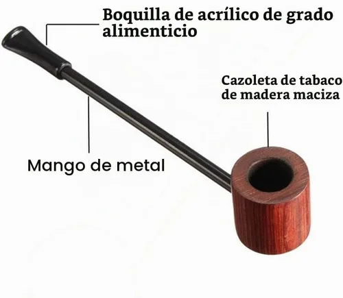 Vista 8 de 1 unids pipa de tabaco clásica pipa de fumar pipa de madera para hombres hermanos tus amigos