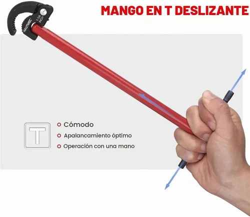 Vista 4 de HAUTMEC Llave de Lavabo Profesional de 11 Pulgadas Llave de Grifo de Fregadero para Espacios Reducidos con Capacidad Ajustable de 3/8'' a 1-1/4