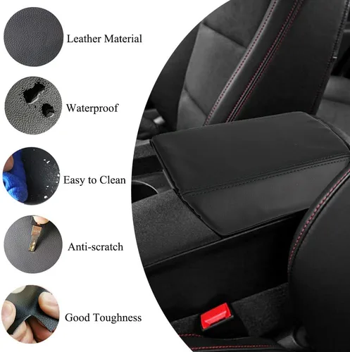 Vista 5 de XITER Funda de cuero para consola de automóvil, impermeable, protector para reposabrazos de consola central para Chevrolet Camaro 2010 2011 2012
