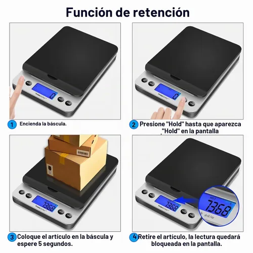 Vista 2 de THINKSCALE Báscula de envío, báscula postal de 86 libras con función de retención y desgarro, 5 unidades, apagado automático, escala de franqueo