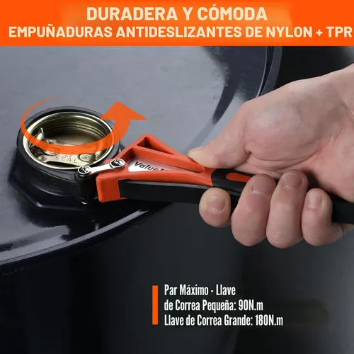 Vista 3 de ValueMax Llave de correa de 2 piezas, juego de llaves de filtro de aceite Naranja