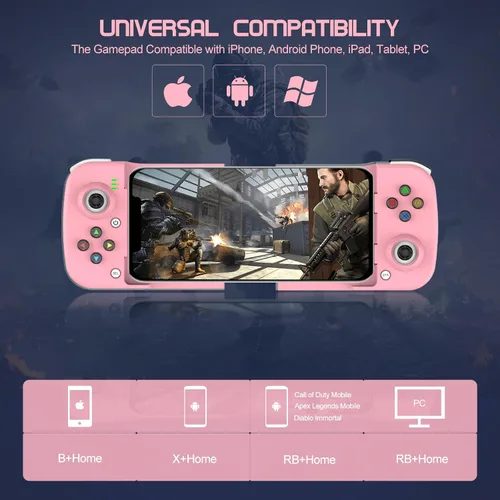 Vista 2 de Megadream Controlador de videojuegos móvil para iPhone iOS Android PC funciona con iPhone 14131211X iPad Samsung Galaxy TCL tablet Apex Legends Call