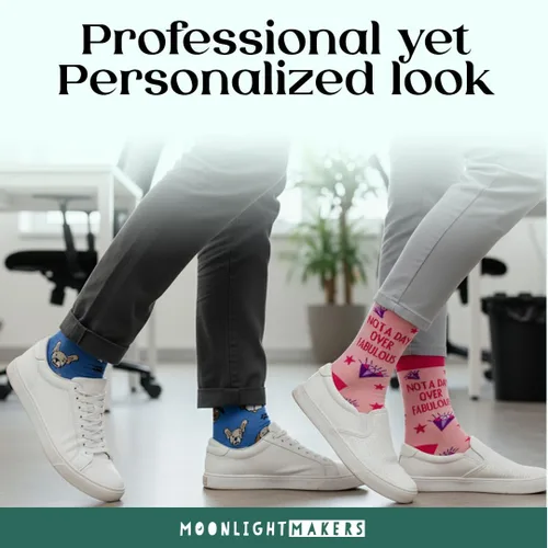 Vista 11 de Moonlight Makers Funny Colored Socks, Novelty Socks, Stocking Stuffer, Unisex Socks